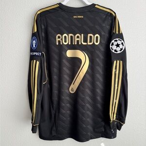 Real Madrid 2011/2012 Ronaldo UCL away long sleeve soccer jersey